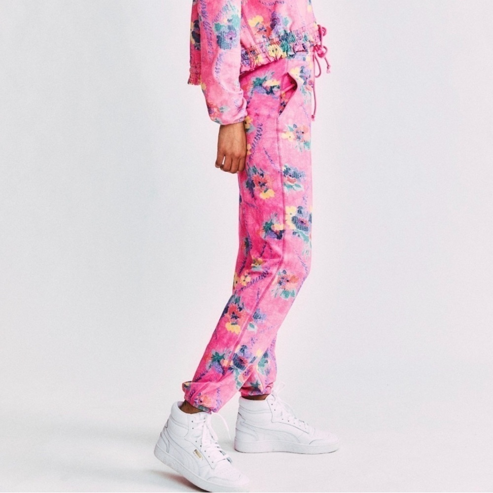 LoveShackFancy x Beach Riot Banded Sweatpants Joggers Pink Size Large - Picture 3 of 9
